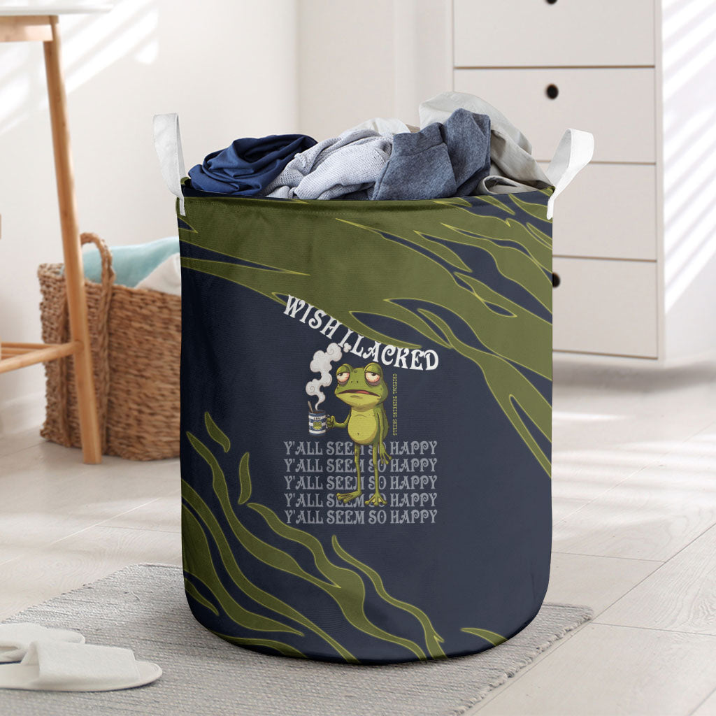 Wish I Lacked Critical Thinking Skills Y'all Seem So Happy Frog Laundry Basket Funny Overthinking Meme