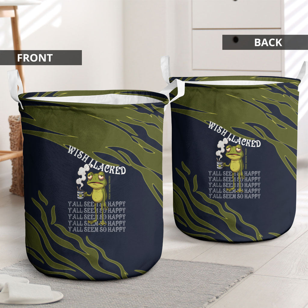 Wish I Lacked Critical Thinking Skills Y'all Seem So Happy Frog Laundry Basket Funny Overthinking Meme