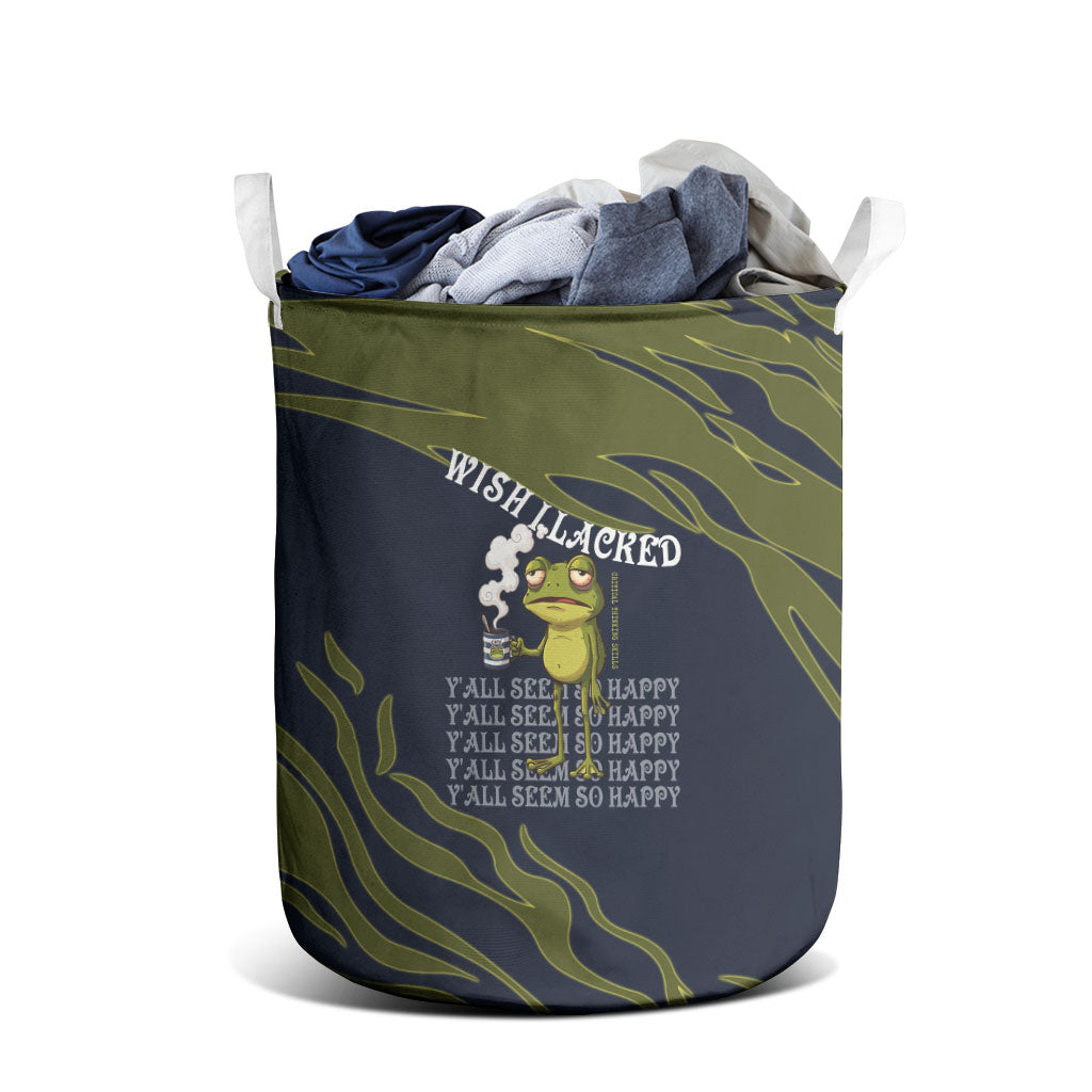 Wish I Lacked Critical Thinking Skills Y'all Seem So Happy Frog Laundry Basket Funny Overthinking Meme