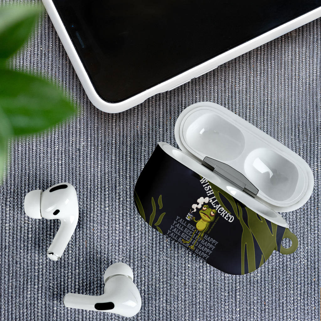 Wish I Lacked Critical Thinking Skills Y'all Seem So Happy Frog AirPods Case Funny Overthinking Meme