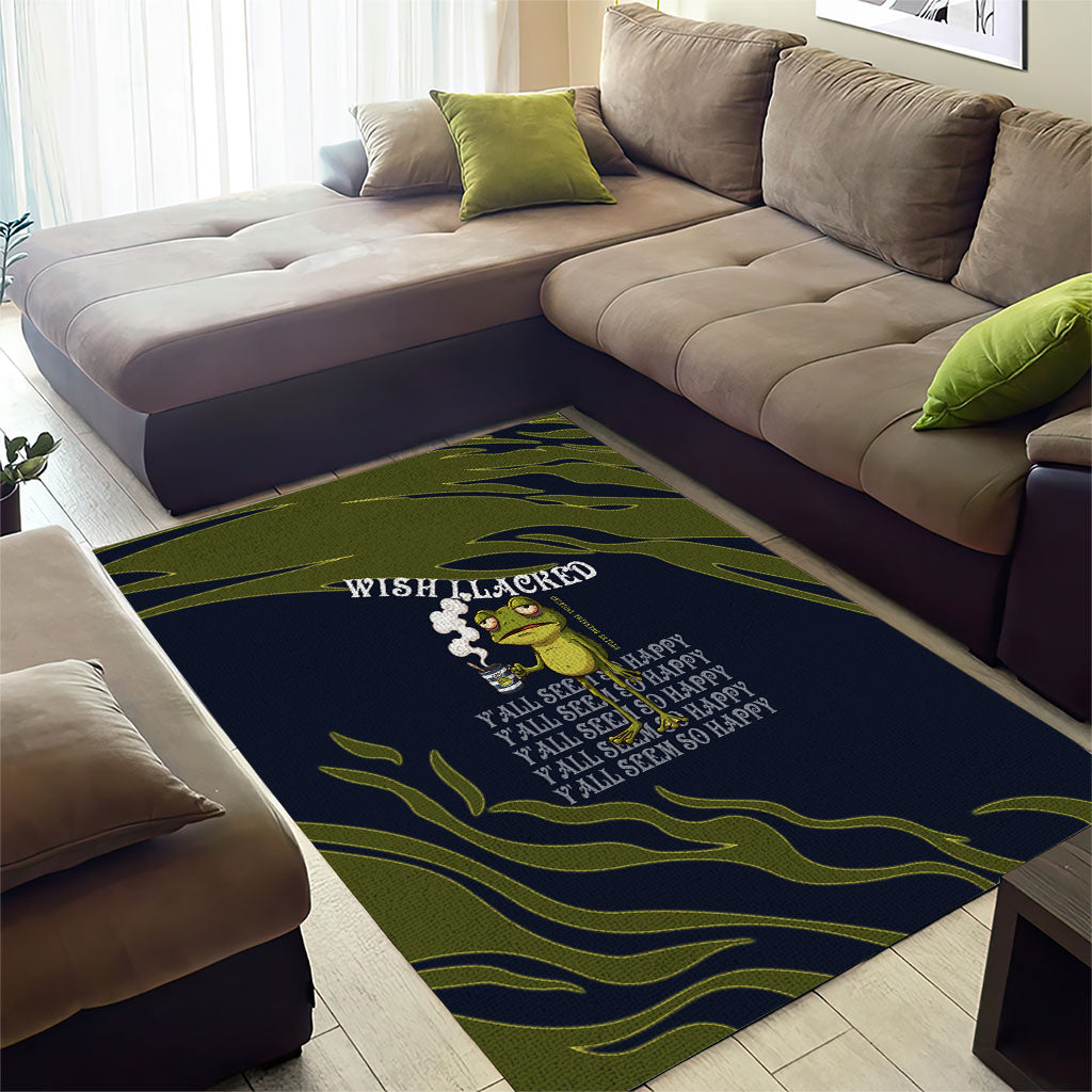 Wish I Lacked Critical Thinking Skills Y'all Seem So Happy Frog Area Rug Funny Overthinking Meme