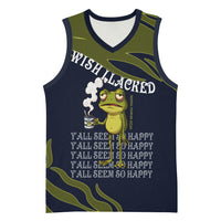 Wish I Lacked Critical Thinking Skills Y'all Seem So Happy Frog Basketball Jersey Funny Overthinking Meme