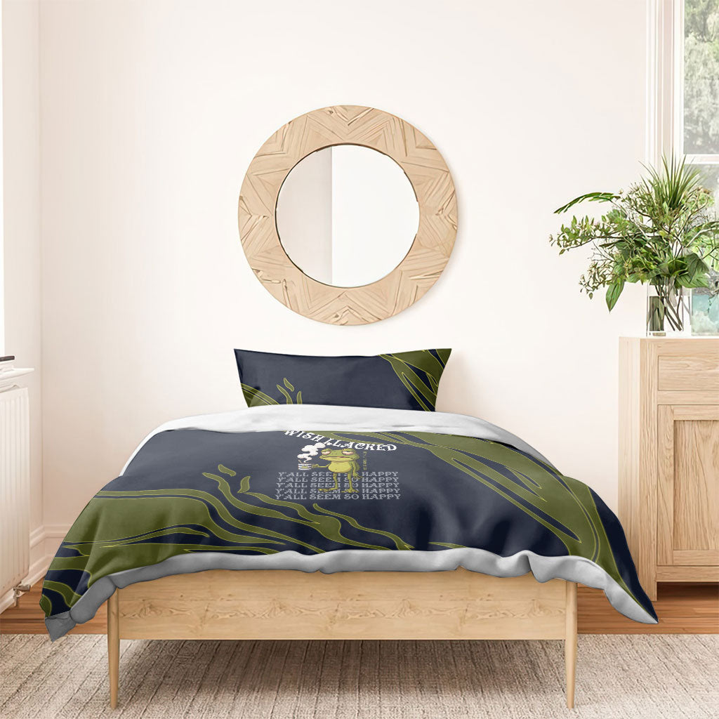Wish I Lacked Critical Thinking Skills Y'all Seem So Happy Frog Bedding Set Funny Overthinking Meme