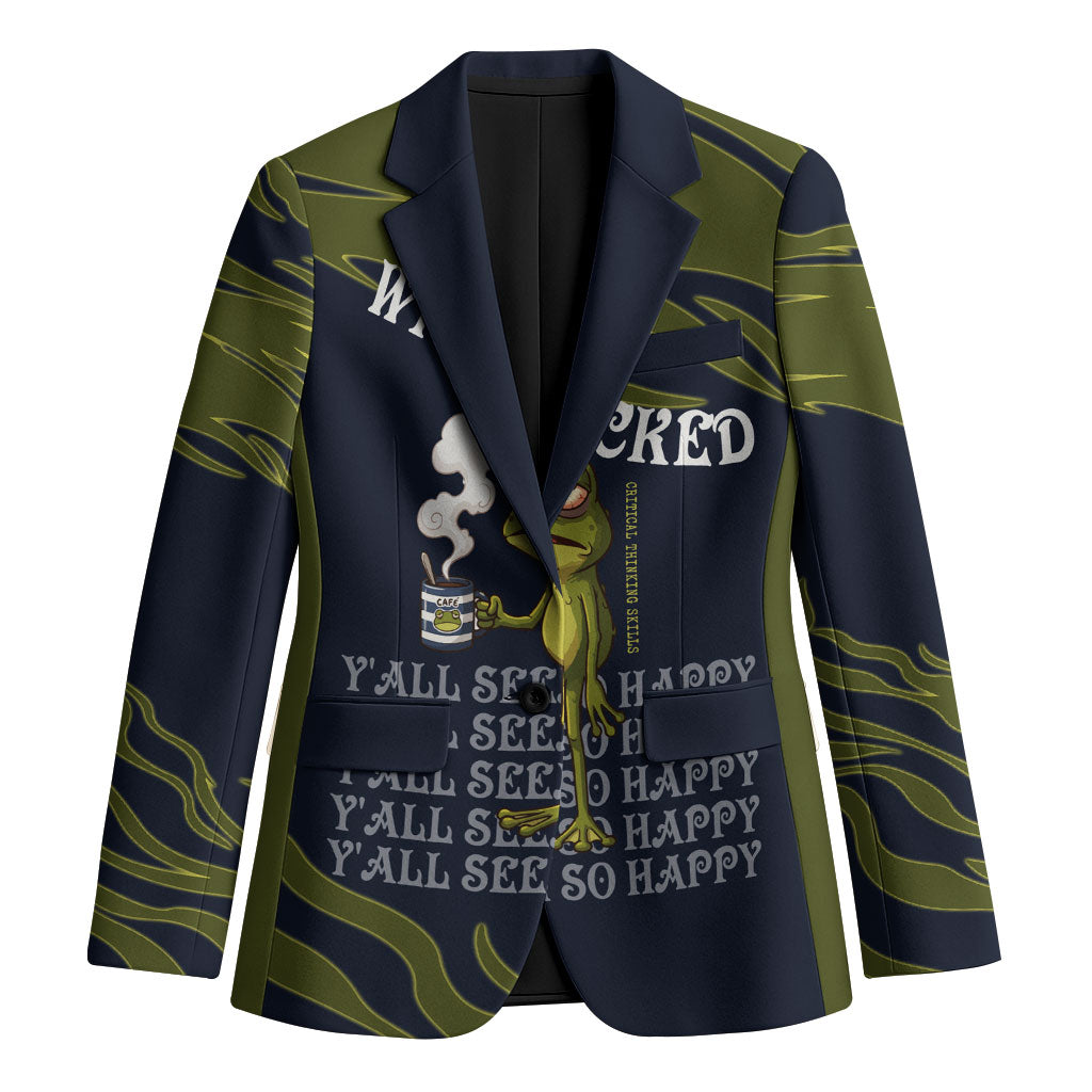 Wish I Lacked Critical Thinking Skills Y'all Seem So Happy Frog Blazer Funny Overthinking Meme
