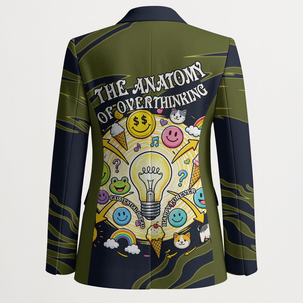 Wish I Lacked Critical Thinking Skills Y'all Seem So Happy Frog Blazer Funny Overthinking Meme