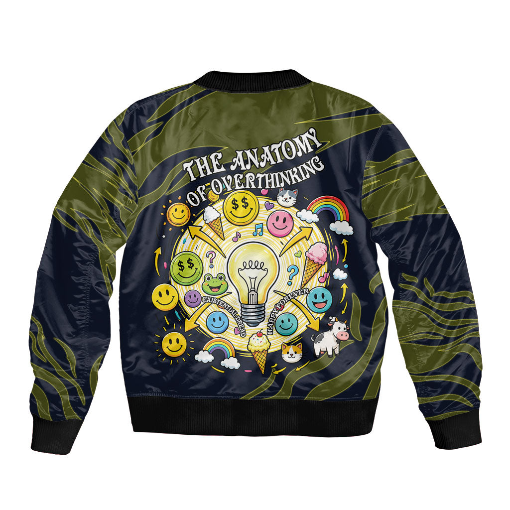 Wish I Lacked Critical Thinking Skills Y'all Seem So Happy Frog Bomber Jacket Funny Overthinking Meme
