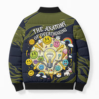 Wish I Lacked Critical Thinking Skills Y'all Seem So Happy Frog Bomber Puffer Jacket Funny Overthinking Meme