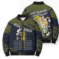 Wish I Lacked Critical Thinking Skills Y'all Seem So Happy Frog Bomber Puffer Jacket Funny Overthinking Meme
