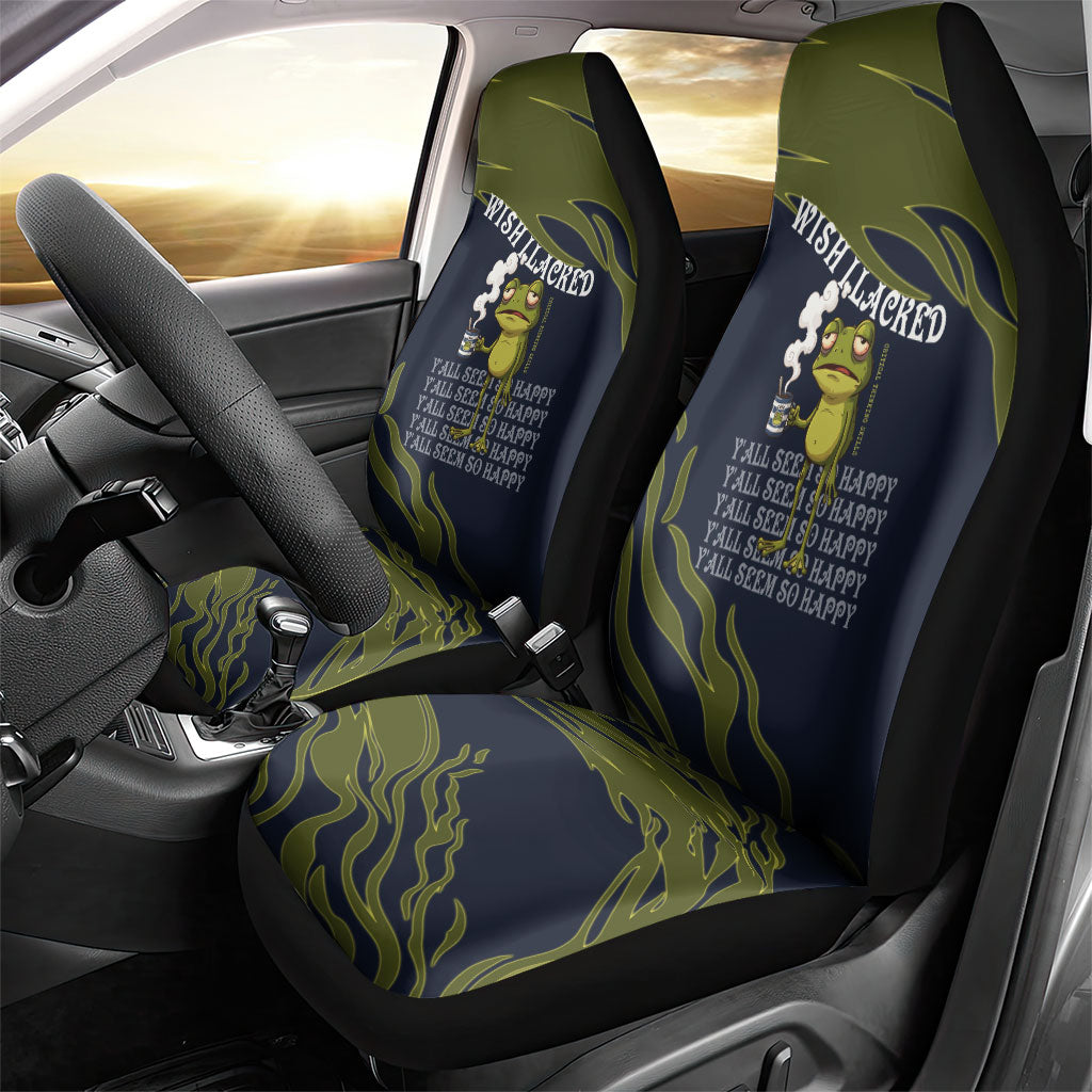Wish I Lacked Critical Thinking Skills Y'all Seem So Happy Frog Car Seat Cover Funny Overthinking Meme