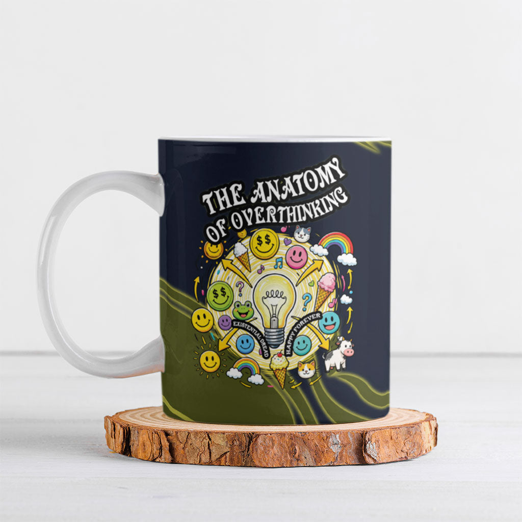 Wish I Lacked Critical Thinking Skills Y'all Seem So Happy Frog Ceramic Mug Funny Overthinking Meme