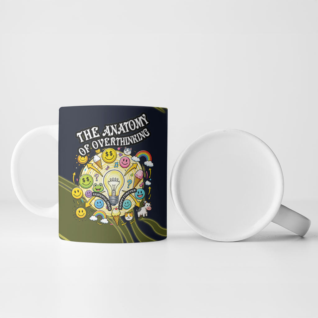 Wish I Lacked Critical Thinking Skills Y'all Seem So Happy Frog Ceramic Mug Funny Overthinking Meme