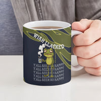 Wish I Lacked Critical Thinking Skills Y'all Seem So Happy Frog Ceramic Mug Funny Overthinking Meme