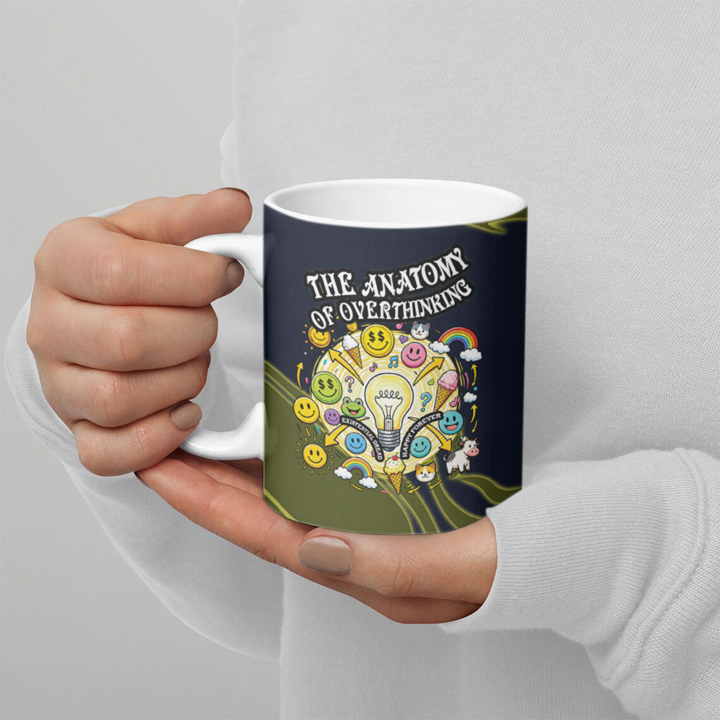 Wish I Lacked Critical Thinking Skills Y'all Seem So Happy Frog Ceramic Mug Funny Overthinking Meme