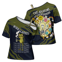 Wish I Lacked Critical Thinking Skills Y'all Seem So Happy Frog Cross Shoulder Shirt Funny Overthinking Meme