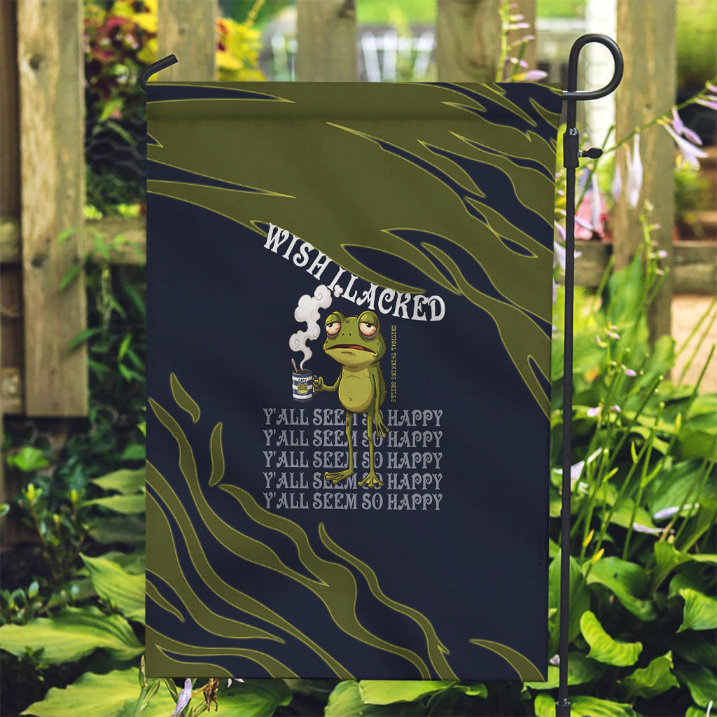 Wish I Lacked Critical Thinking Skills Y'all Seem So Happy Frog Garden Flag Funny Overthinking Meme