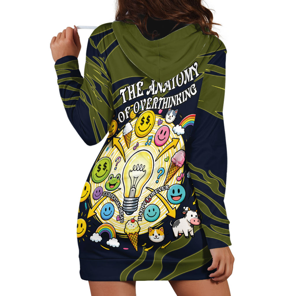 Wish I Lacked Critical Thinking Skills Y'all Seem So Happy Frog Hoodie Dress Funny Overthinking Meme
