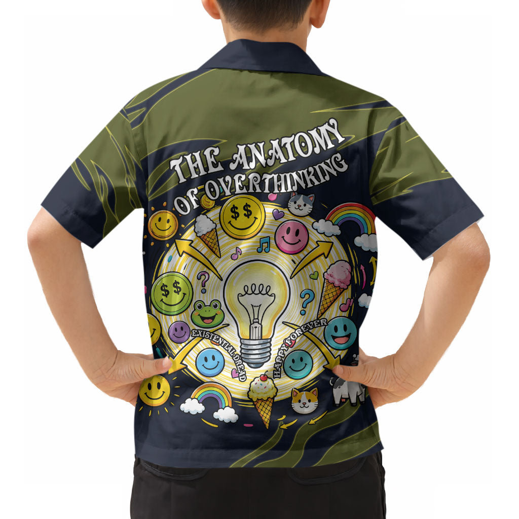 Wish I Lacked Critical Thinking Skills Y'all Seem So Happy Frog Kid Hawaiian Shirt Funny Overthinking Meme