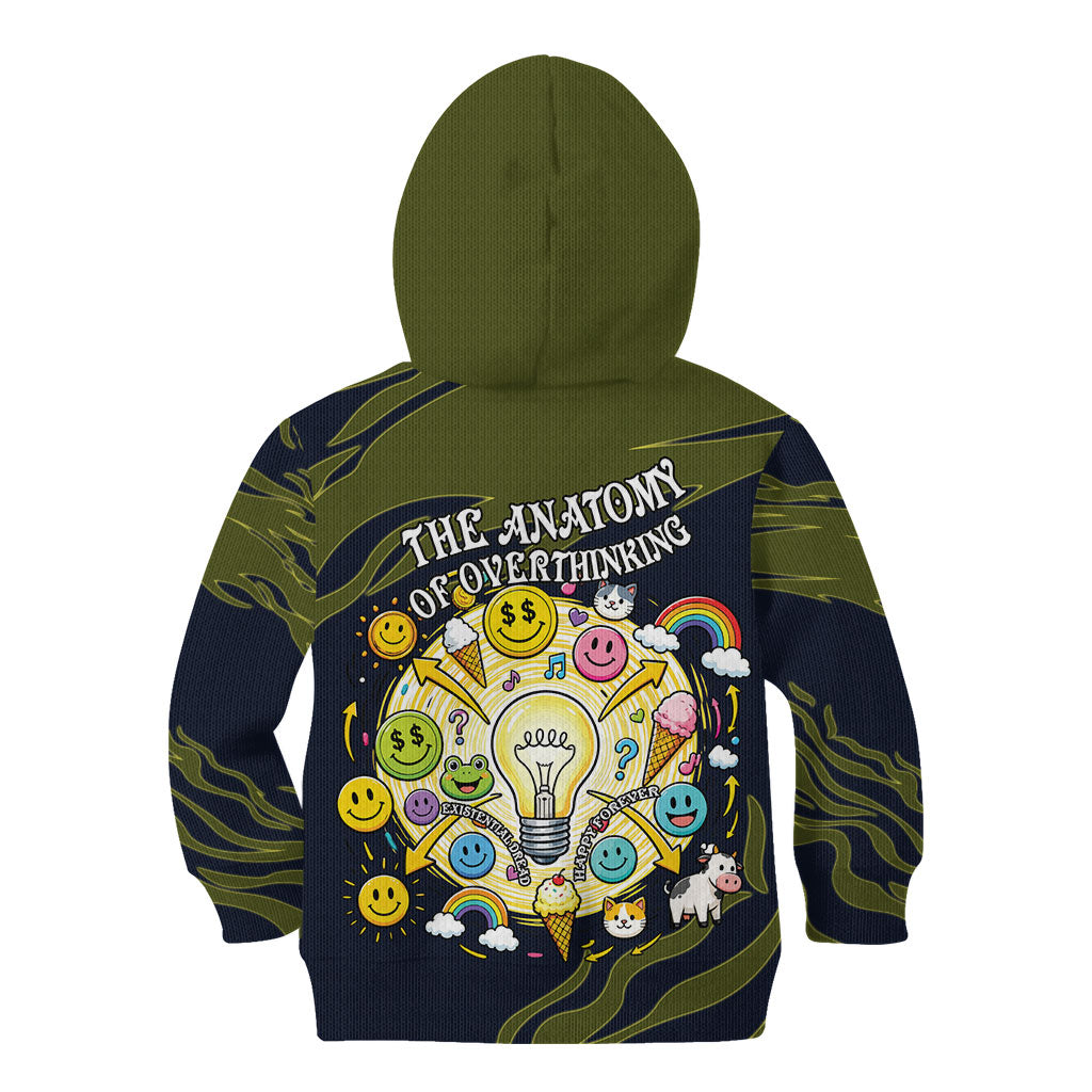 Wish I Lacked Critical Thinking Skills Y'all Seem So Happy Frog Kid Hoodie Funny Overthinking Meme