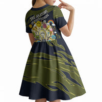 Wish I Lacked Critical Thinking Skills Y'all Seem So Happy Frog Kid Short Sleeve Dress Funny Overthinking Meme