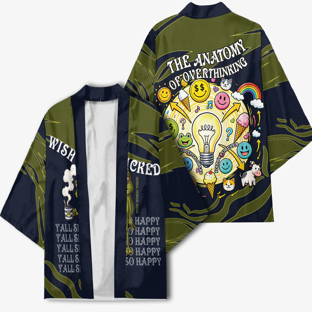 Wish I Lacked Critical Thinking Skills Y'all Seem So Happy Frog Kimono Funny Overthinking Meme