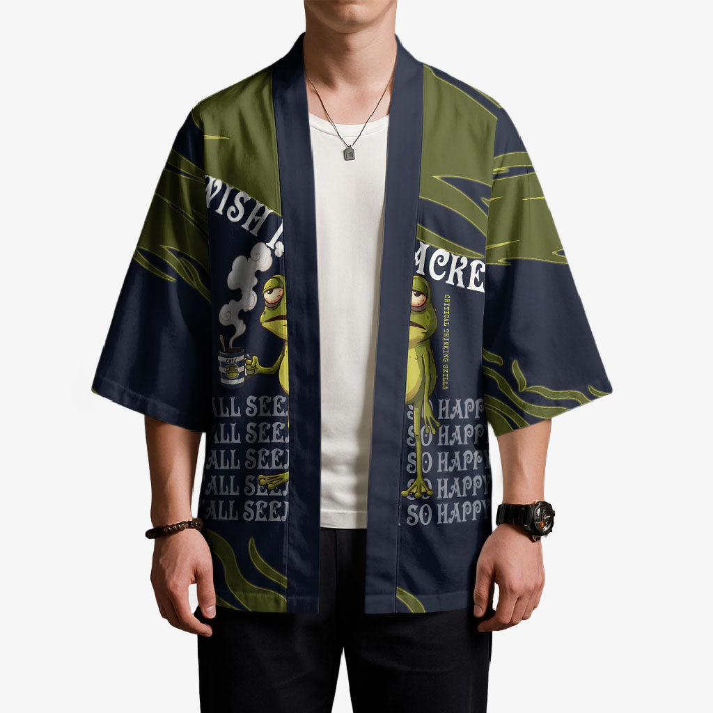 Wish I Lacked Critical Thinking Skills Y'all Seem So Happy Frog Kimono Funny Overthinking Meme