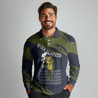 Wish I Lacked Critical Thinking Skills Y'all Seem So Happy Frog Long Sleeve Polo Shirt Funny Overthinking Meme
