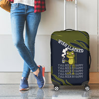 Wish I Lacked Critical Thinking Skills Y'all Seem So Happy Frog Luggage Cover Funny Overthinking Meme