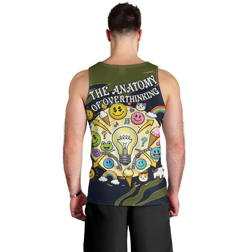 Wish I Lacked Critical Thinking Skills Y'all Seem So Happy Frog Men Tank Top Funny Overthinking Meme