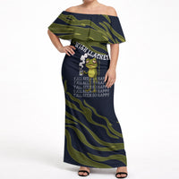 Wish I Lacked Critical Thinking Skills Y'all Seem So Happy Frog Off Shoulder Maxi Dress Funny Overthinking Meme