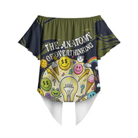 Wish I Lacked Critical Thinking Skills Y'all Seem So Happy Frog Off Shoulder Wrap Waist Top Funny Overthinking Meme