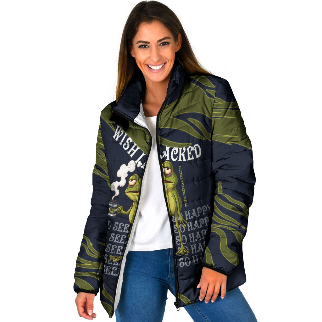 Wish I Lacked Critical Thinking Skills Y'all Seem So Happy Frog Padded Jacket Funny Overthinking Meme