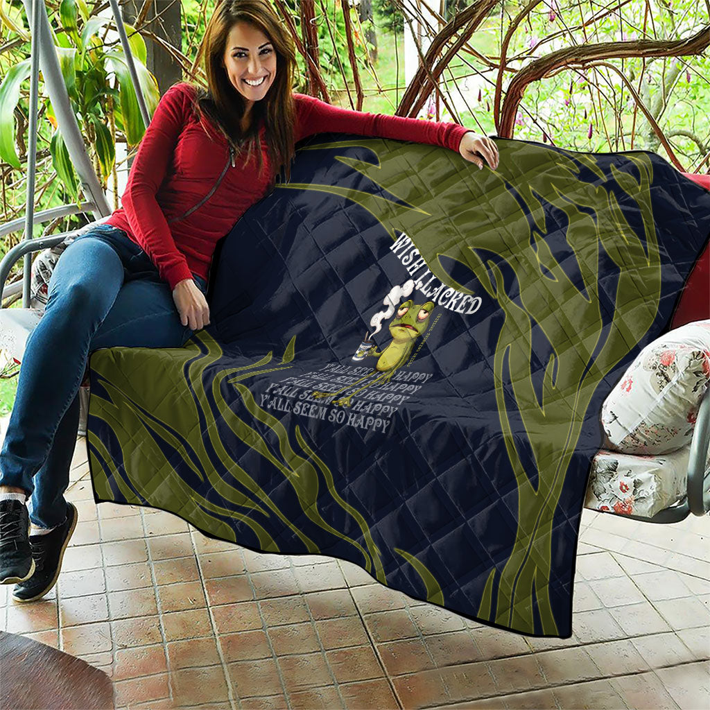Wish I Lacked Critical Thinking Skills Y'all Seem So Happy Frog Quilt Funny Overthinking Meme