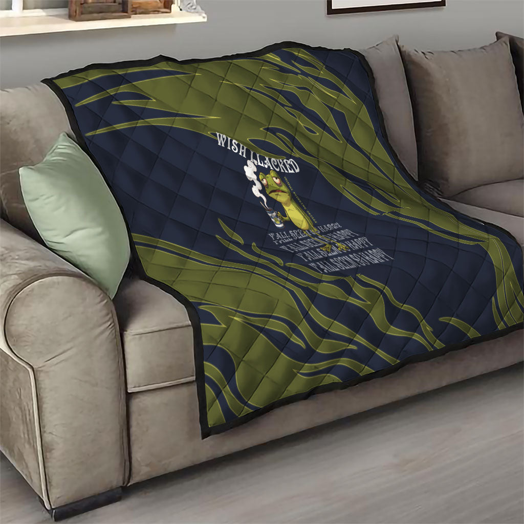 Wish I Lacked Critical Thinking Skills Y'all Seem So Happy Frog Quilt Funny Overthinking Meme