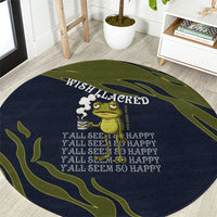 Wish I Lacked Critical Thinking Skills Y'all Seem So Happy Frog Round Carpet Funny Overthinking Meme