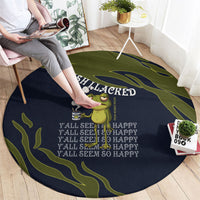 Wish I Lacked Critical Thinking Skills Y'all Seem So Happy Frog Round Carpet Funny Overthinking Meme