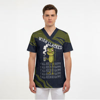 Wish I Lacked Critical Thinking Skills Y'all Seem So Happy Frog Scrub Top Funny Overthinking Meme