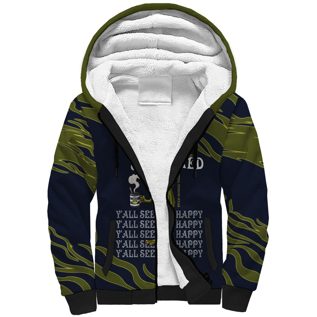 Wish I Lacked Critical Thinking Skills Y'all Seem So Happy Frog Sherpa Hoodie Funny Overthinking Meme