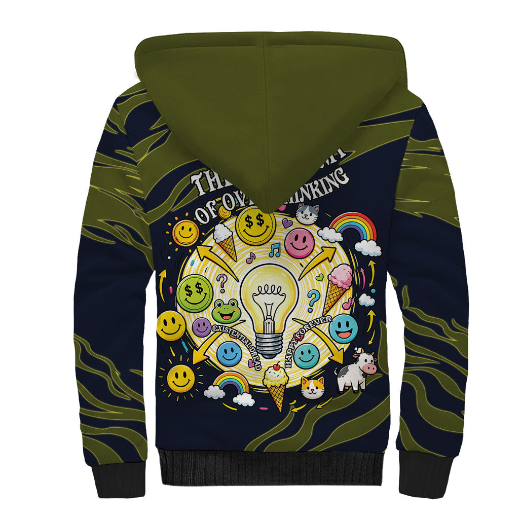 Wish I Lacked Critical Thinking Skills Y'all Seem So Happy Frog Sherpa Hoodie Funny Overthinking Meme