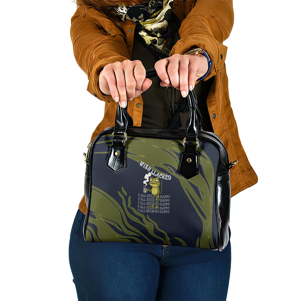 Wish I Lacked Critical Thinking Skills Y'all Seem So Happy Frog Shoulder Handbag Funny Overthinking Meme