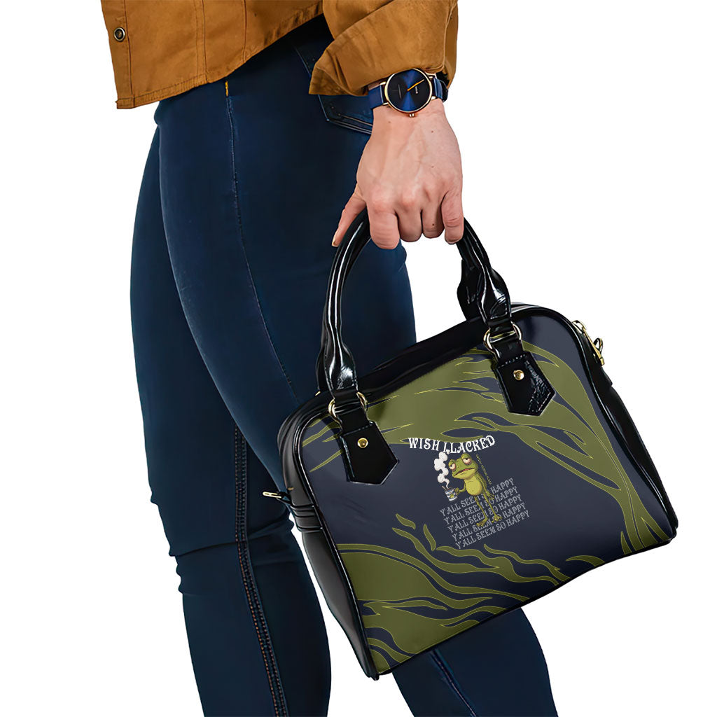 Wish I Lacked Critical Thinking Skills Y'all Seem So Happy Frog Shoulder Handbag Funny Overthinking Meme
