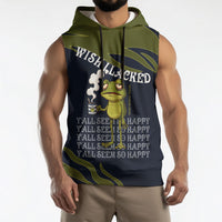 Wish I Lacked Critical Thinking Skills Y'all Seem So Happy Frog Sleeveless Hoodie Funny Overthinking Meme
