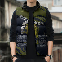 Wish I Lacked Critical Thinking Skills Y'all Seem So Happy Frog Sleeveless Puffer Jacket Funny Overthinking Meme