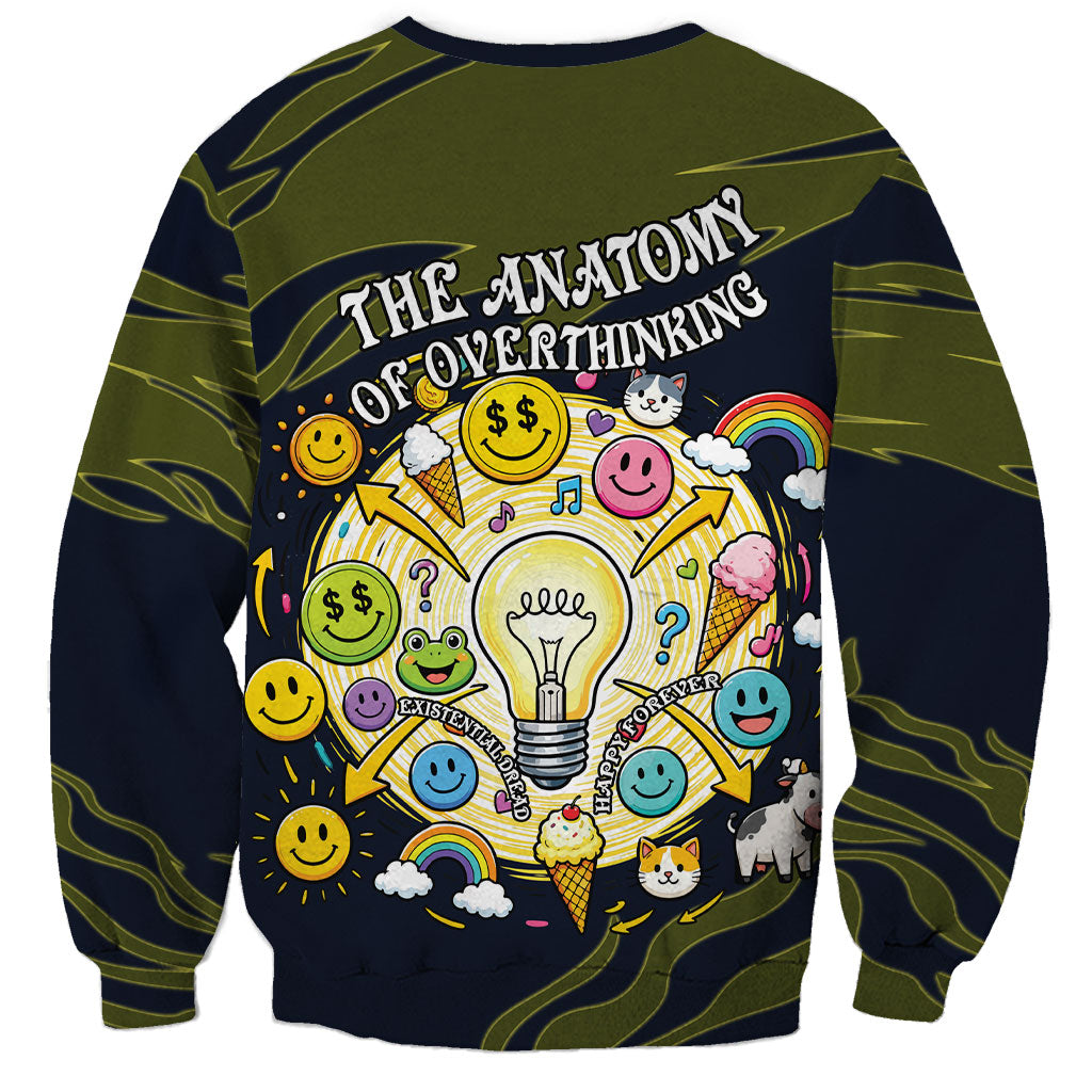 Wish I Lacked Critical Thinking Skills Y'all Seem So Happy Frog Sweatshirt Funny Overthinking Meme