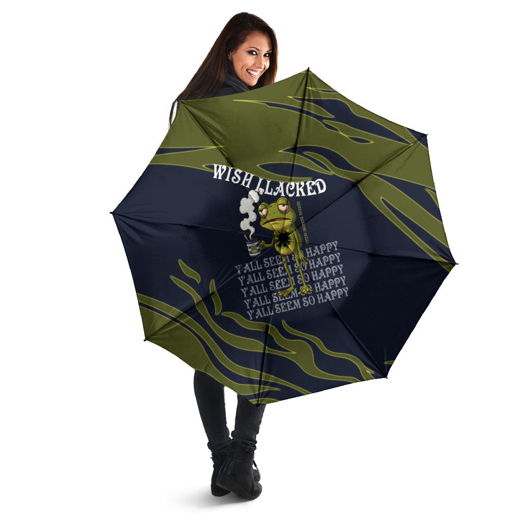 Wish I Lacked Critical Thinking Skills Y'all Seem So Happy Frog Umbrella Funny Overthinking Meme
