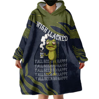 Wish I Lacked Critical Thinking Skills Y'all Seem So Happy Frog Wearable Blanket Hoodie Funny Overthinking Meme