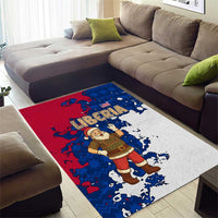 Liberia Christmas Area Rug with Santa Claus Map Graphic and Red Blue Festive - Wonder Print Shop