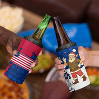 Liberia Christmas 4 in 1 Can Cooler Tumbler with Santa Claus Map Graphic and Red Blue Festive - Wonder Print Shop