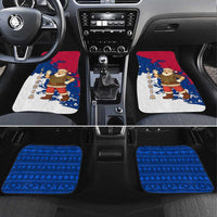 Liberia Christmas Car Mats with Santa Claus Map Graphic and Red Blue Festive - Wonder Print Shop