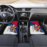 Liberia Christmas Car Mats with Santa Claus Map Graphic and Red Blue Festive - Wonder Print Shop