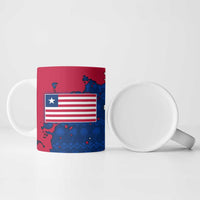 Liberia Christmas Ceramic Mug with Santa Claus Map Graphic and Red Blue Festive - Wonder Print Shop
